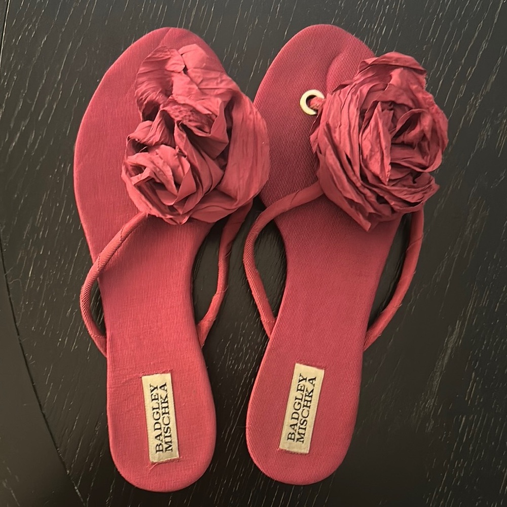 Badgley Mischka Red Floral Sandals